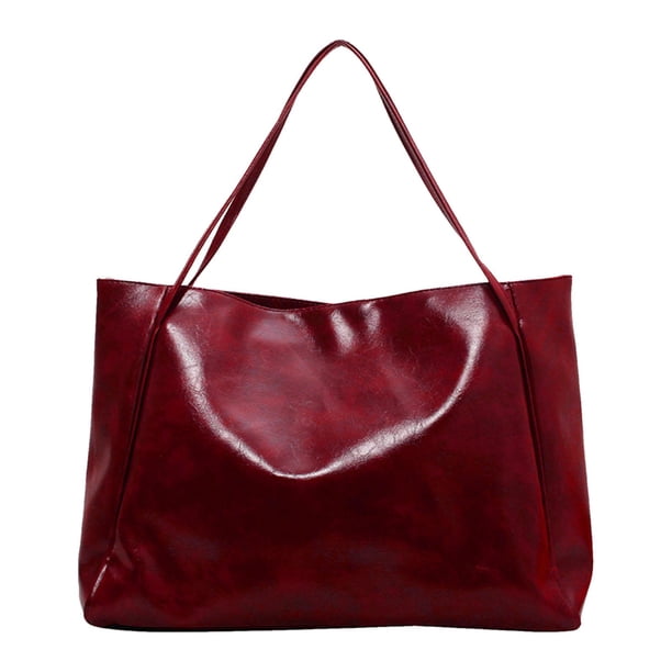 Bolso de hombro para mujer, moderno, informal, de gran capacidad, regalo para el día de San Valentín. Vino rojo