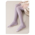 thumbnail image 4 of Kids Girls Tights Cotton Cable Knit Footed Pantyhose Baby Stockings Toddler Leggings,Color:Purple Size:8-9 Years, 4 of 9