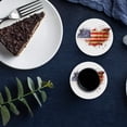 thumbnail image 5 of FMSHPON Independence Day American Flag Set of 4 Round Coaster for Drinks, Absorbent Ceramic Stone Coasters Cup Mat with Cork Base for Home Kitchen Room Coffee Table Bar Decor, 5 of 5