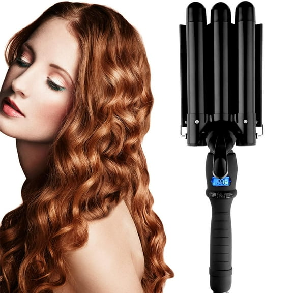 25mm Black Ceramic Hair Iron - Heats Up Fast, Protects Hair, Adjustable Temperature