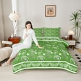 thumbnail image 4 of Homewish Green Paisley Full Size Comforter Sets,Retro Bohemain Print Bedding Comforter Set,Rustic Flower Boho Bedding Sets For Adult,Ultra Soft Home Decor Reversible,3 Pieces, 4 of 8
