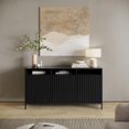 thumbnail image 2 of Jofran Ryder 60" Modern Fluted Door Solid Wood Console Storage TV Stand Cabinet, 2 of 5