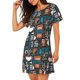 thumbnail image 2 of Balery Coffee Lover Print Camisón de manga corta con cuello redondo para mujer, cómodo y elegante., 2 of 6