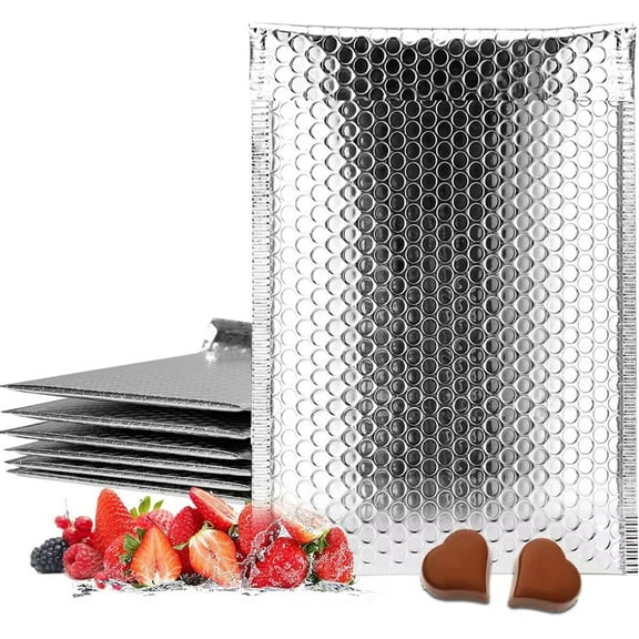 Thermal Bubble Mailer 8" x 11",Pack of 10 Insulated Mailers for Cold Shipping,Foil Mailing Envelopes,Cool Bubble Mailers, Waterproof Cold Shipping Package for Food, Perishables, Cosmetics