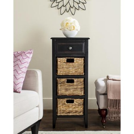 Safavieh Michaela Distressed Black 4 Drawer Storage Side Table Safavieh Michaela Distressed Black 4 Drawer Storage Side Table