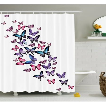 69w hooks butterflies 70l violet blush curtain inches flying various navy inspired shower bathroom together fabric nature spring summer dialog