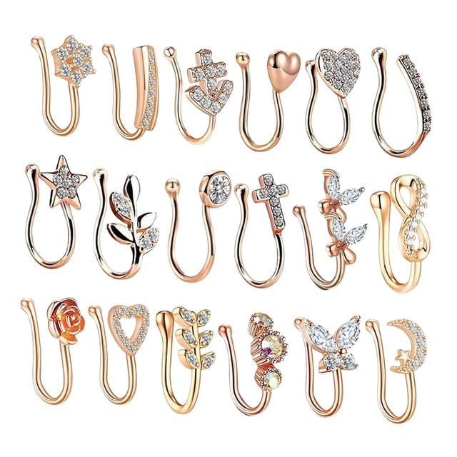 Anillos falsos para la nariz Salvador 18 Uds joyería para el cuerpo Piercing falso