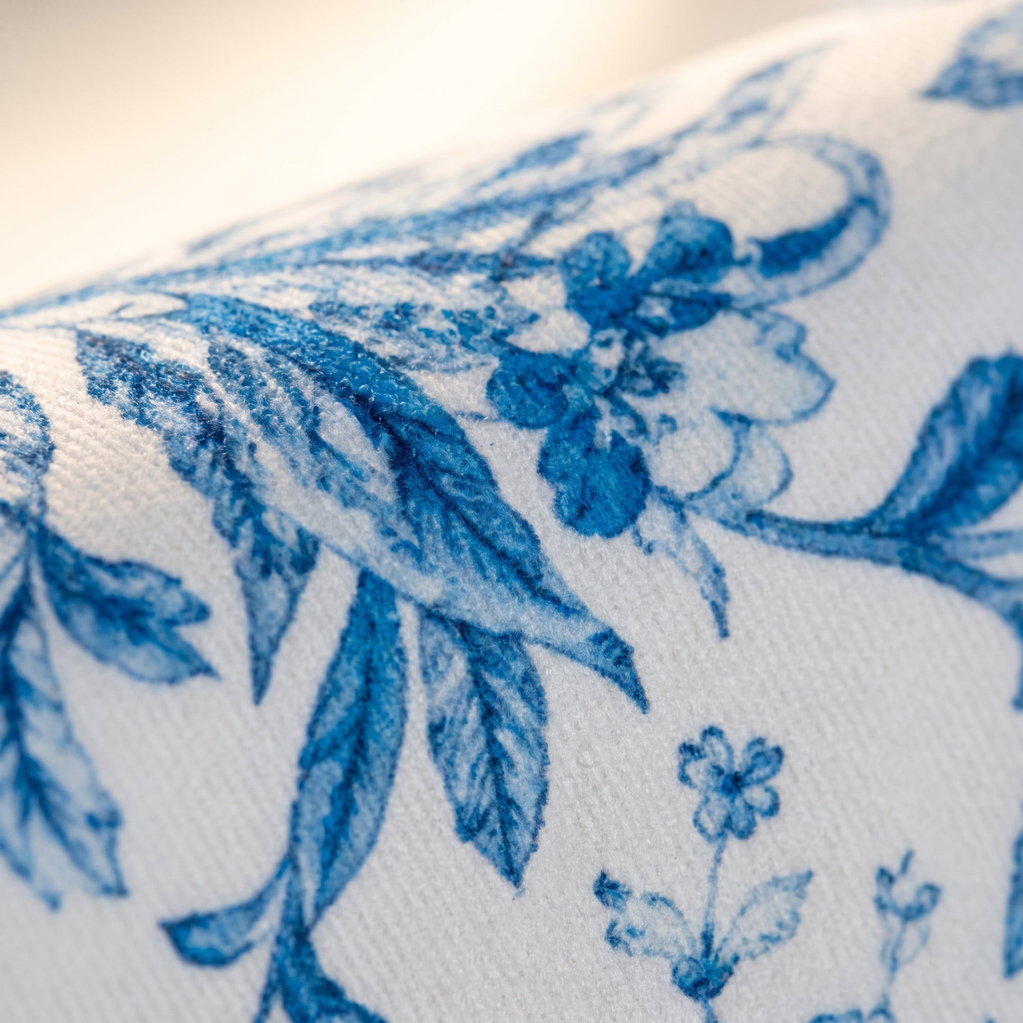 Unique Bargains Set of 2 Modern Botanical Floral Printed Throw Pillow Covers Dark Blue 18"x18"