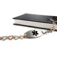 thumbnail image 3 of MyIDDr - Womens Peanut Allergy ID Bracelet, Steel & Rose Hearts, Pre-Engraved Black, 3 of 6