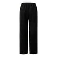 thumbnail image 7 of BXINGOHAI Corduroy Pants for Women Casual Drawstring Elastic High Waist Straight Leg Pants Loose Comfy Trousers with Pockets Black S, 7 of 7