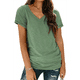 thumbnail image 2 of Camiseta Informal con Cuello en V para Mujer, Verde , Talla XL, 2 of 9