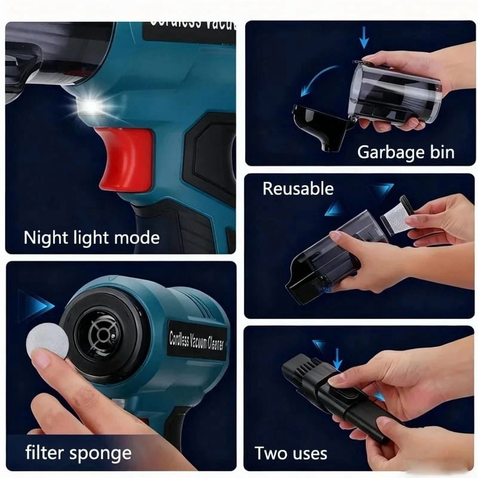 New cordless handheld vacuum cleaner, suitable for Bos*ch 18V GPA lithium battery BAT607 BAT614 for cleaning cars, tables, etc.