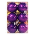 thumbnail image 5 of AuroraX Christmas Decorations Purple Party Ornaments , 5 Inch Sequined 12 Pcs Christmas Ball Ornaments , Wall Christmas Tree Hanging Decor, 5 of 5