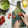 thumbnail image 3 of Garden Cutting Board, Fairies Playing in the Ruins with Flowers Blossom Butterflies Fantasy Scene, Tempered Glass Cutting and Serving Board, Wine Bottle Shape, Charcoal Green Red, by Ambesonne, 3 of 5