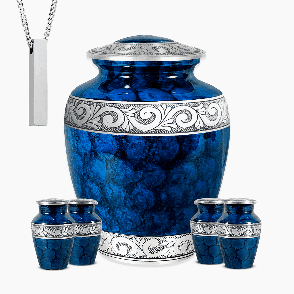 Embossed Sunflower Blue Cremation Urn - Solid Brass Florentine Blue Ur Blue Sunflower Engraved Brass Cremation Urn - 3 Sizes Available - Etsy