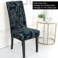 thumbnail image 2 of Unique Bargains Stretch Polyester Dining Chair Covers Set of 4, Dark Blue, 2 of 6