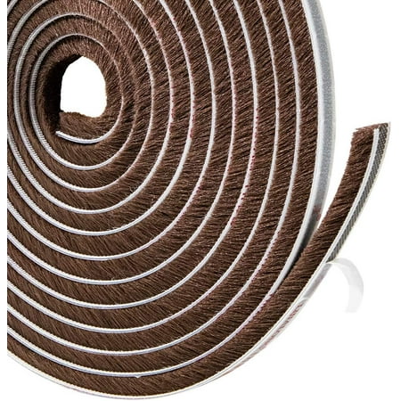 

Felt Pile Weather Stripping Brush Strip for Window and Door Seal 11/32 inch x 11/32 inch x 16 ft Strong Adhesive Backing Door Felt Strip for Sealing Insulation Brown