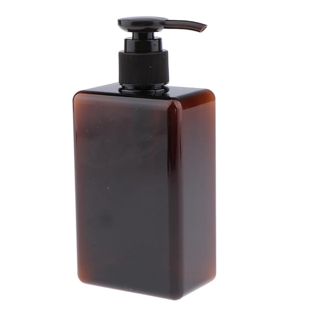 Botella redonda de 280 ml con dosificador, rellenable con bomba para jabón líquido y loción. marrón