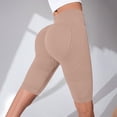 thumbnail image 4 of Women's Seamless High Waisted Yoga Biker Shorts, Butt Lifting Compression Athletic Shorts, Solid Color Workout Shorts for Gym, Running & Casual Wear(Khaki,XXL), 4 of 6
