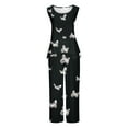 thumbnail image 4 of Mikilon Ensemble Stylé pour Femme 2 Pcs Décontracté Ample Débardeur Imprimé Pantalon Long Sans Manches Col Rond Ensemble Haut/chemise Noir TG, 4 of 5