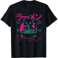 thumbnail image 3 of Camiseta con estampado de fideos de dinosaurio y gato para mujer, camisetas de verano de manga corta con estampado 3D de labios y pestañas, camisetas de cuello redondo, 3 of 4