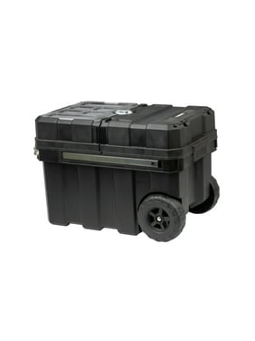 HART 24in Rolling Tool Box, Portable Black Resin Toolbox