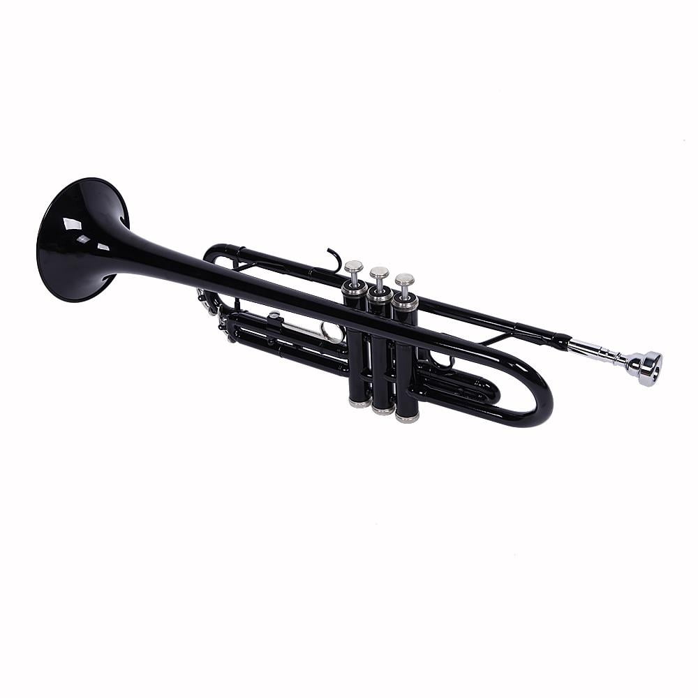 SamyoHome Bb Trumpet Nickel Plating with Mouthpiece for Student School Band, Black