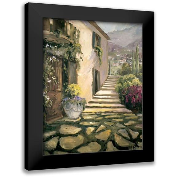 Stevens, Allayn 12x14 Black Modern Framed Museum Art Print Titled - Sunlit Villa II