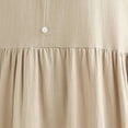 thumbnail image 4 of gljltg Women's Cotton Linen Dresses Summer Midi Sundresses Casual V Neck Button Front Pleated Loose Fit Knee Length Sleeveless Tank Dress with Pockets, 4 of 9