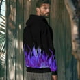 thumbnail image 6 of Men's 3D Printed Hooded Sweatshirt - Eye-Catching Flame Design | Long Sleeve Pullover with Kangaroo Pocket & Drawstrings, 6 of 9