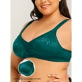 thumbnail image 5 of Deyllo Women's Non Padded Wireless Bras Plus Size Full Coverage Minimizer Bra, Green 44DD, 5 of 15