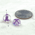 thumbnail image 3 of Awareness Ribbon Beads, Pancreatic Epilepsy Cancer Glass Beads for Jewelry Making, 10mm, Purple, 10 Pcs, 3 of 9