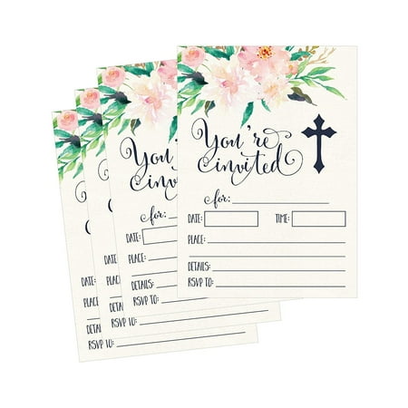 50 floral religious invitations