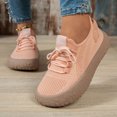 thumbnail image 2 of Pandaie Womens Walking Shoes Breathable Comfortable Knit Slip on Lace up Sneakers with Non Slip Cushioned Sole for Standing Daily Wear Travel Work Commute Orange 7, 2 of 8