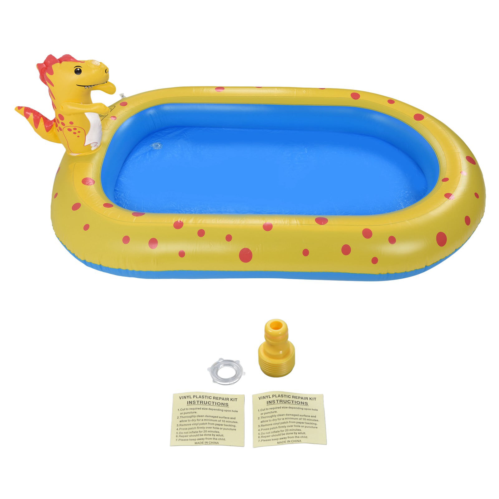 Colorful Round Inflatable White Cartoon Dinosaur Baby Toddler Size Swimming Pool 