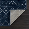 thumbnail image 3 of Hauteloom Tigris Moroccan Trellis Farmhouse Living Room Bedroom Dining Room Large Area Rug - Vintage Distressed - Bohemian Geometric - Blue, Gray, Ivory, Navy - 12' x 15', 3 of 10