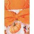 thumbnail image 6 of Michellecmm Baby Girl 2Pcs Thanksgiving Outfits Long Sleeve Pumpkin Turkey Print Romper with Headband Set Infant Clothes, 6 of 9
