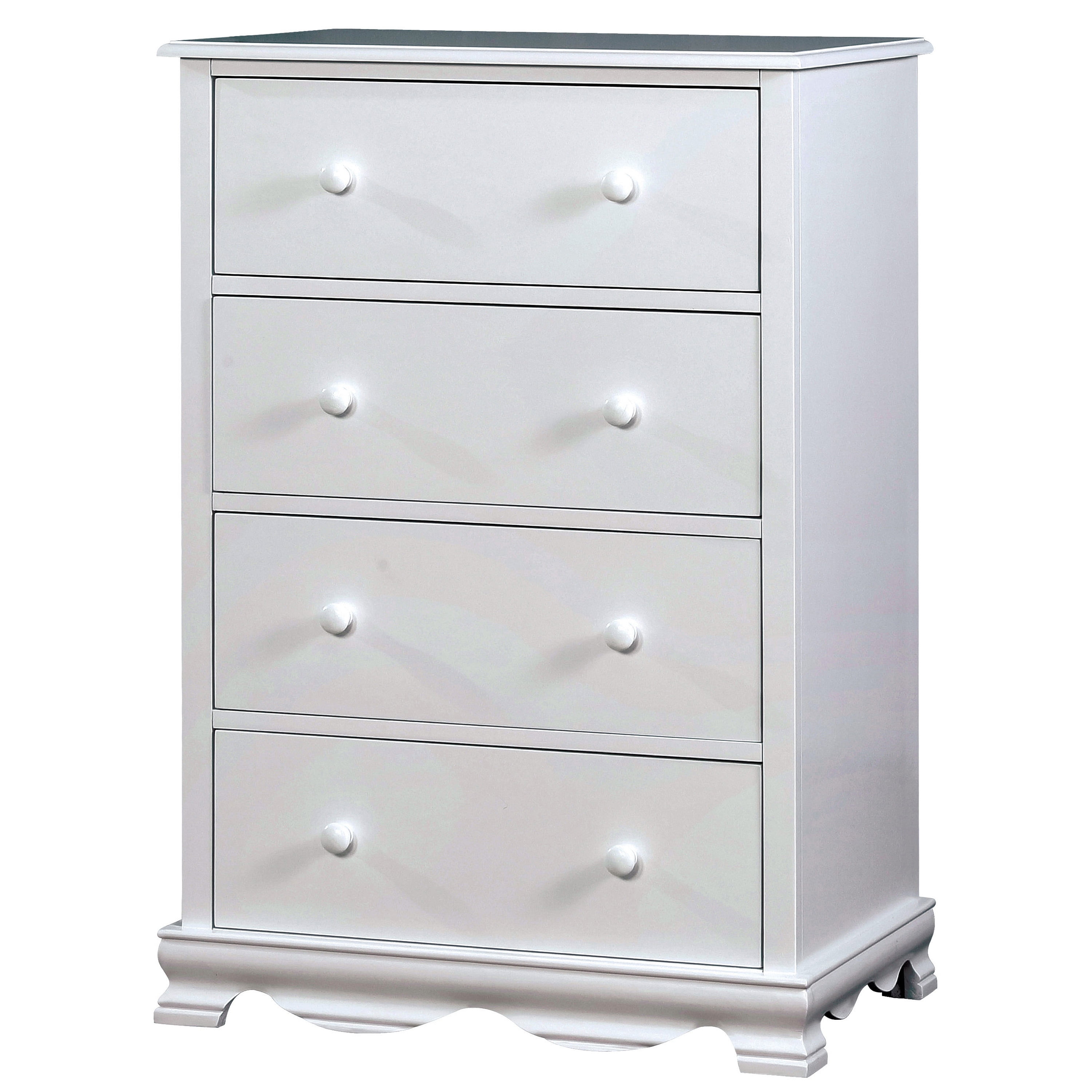 Furniture of America Crista Contemporary Wood 4-Drawer Chest, White ...