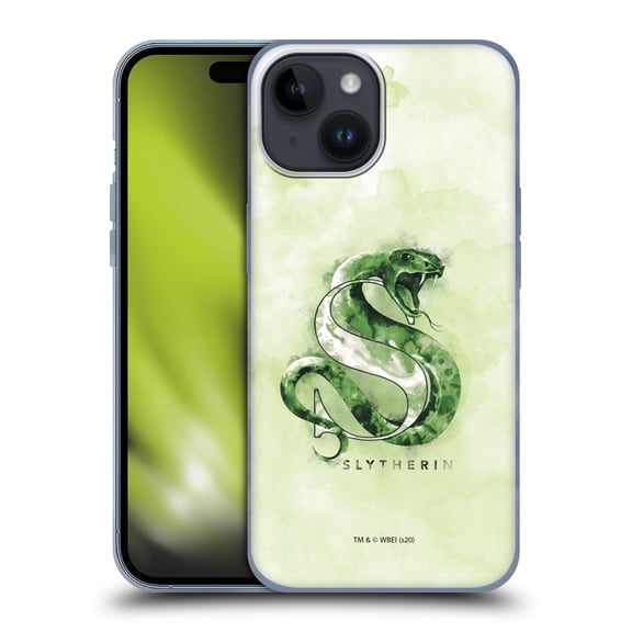 Head Case Designs Officially Licensed Harry Potter Deathly Hallows XVI Slytherin Soft Gel Case Compatible with Apple iPhone 15