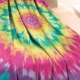 thumbnail image 3 of Colorful Rainbow Tie Dye Spiral Pattern Blanket,Comfortable Soft Lamb Wool Throw Blanket,All Season,Warm Lightweight Blankets for Sofa Bed Couch Living Room Chair,60"x80", 3 of 4