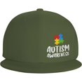 thumbnail image 2 of Autism Awareness Snapback Flatbrim Cap,Adjustable Jeans Caps Adjustable Denim Trucker Peaked Hats Mens/Womens, 2 of 4