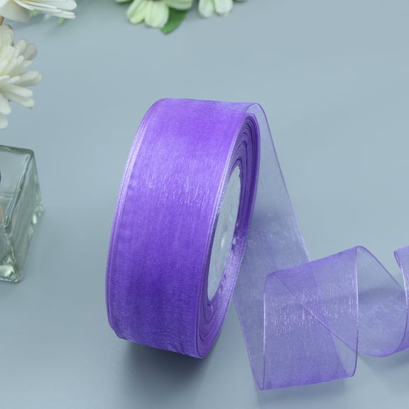 Mediumpurple Polyester 4cm X 45m Ribbon for Gift Wrap Ribbons, Flower Fabric for Wedding Invitations, Bridal Bouquets, Party Decoration Gift Wrapping Bow Making