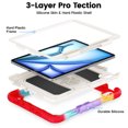 thumbnail image 4 of for iPad Air 11 inch (2026 M4/2025 M3/2024 M2) Case, 3in1 Heavy Duty Shockproof Tablet Case with Stand, Shoulder Strap, Rainbow Red, 4 of 7