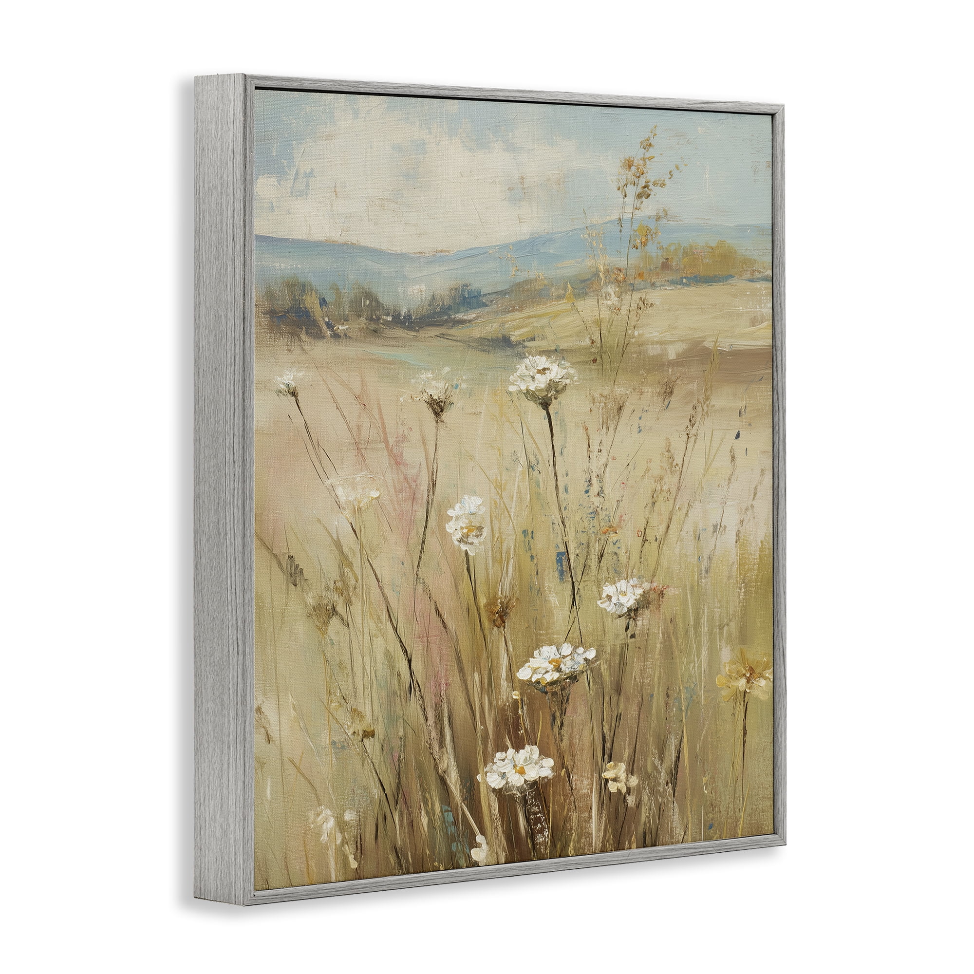 Stupell Industries Natural Lush Hillside Blooms Gray Framed Giclee Art, design by Svetlana Aleynikova