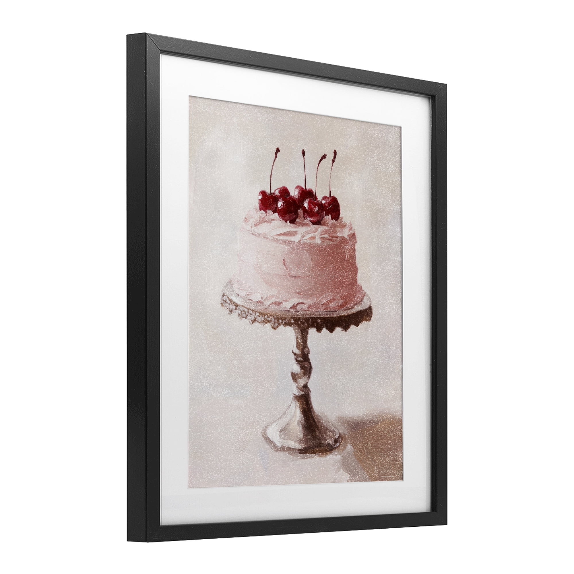 Stupell Industries Cherry Cake Delight Black Framed Print Under Glass, design by Svetlana Aleynikova