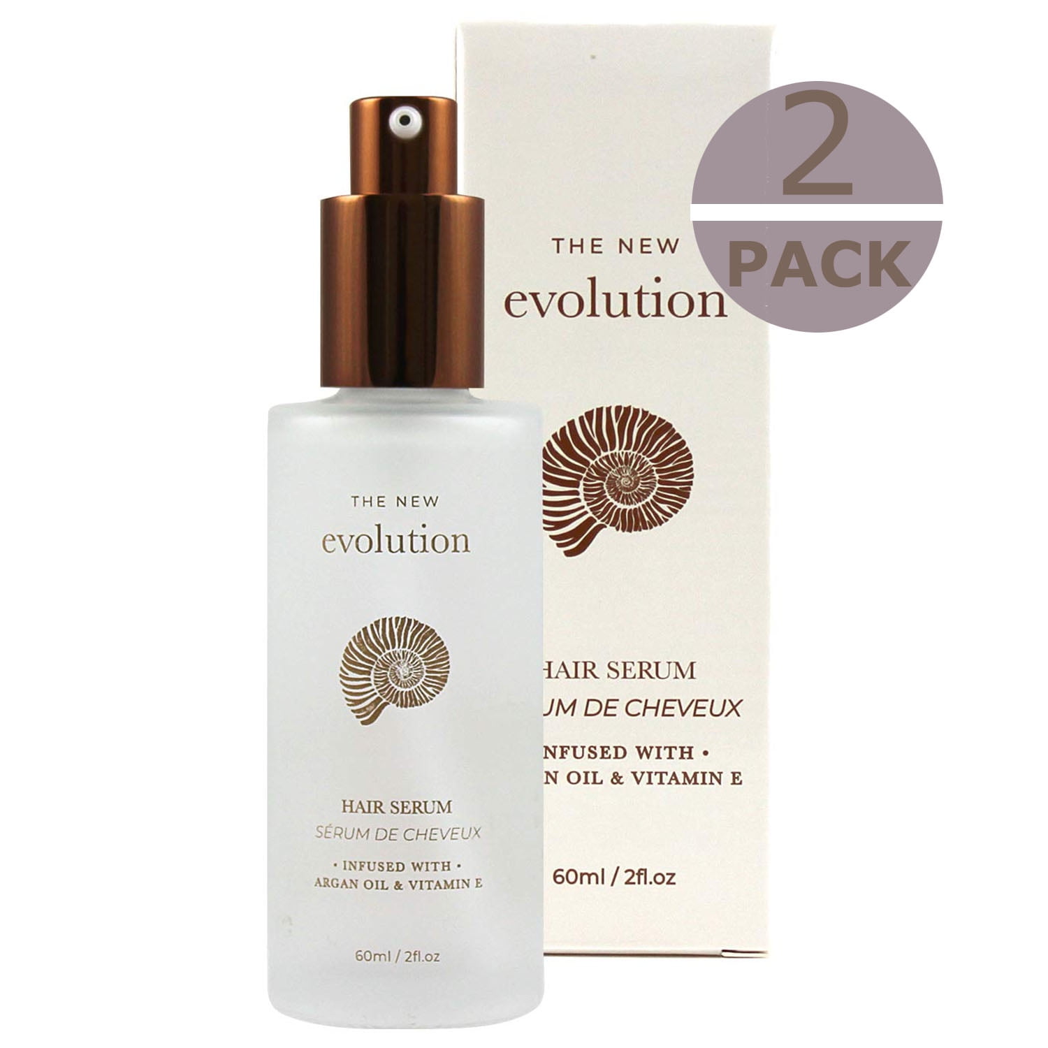 Herstyler Evolution Argan Oil Hair Serum with Vitamin E and Aloe Vera, 2 Fl. Oz./60 Ml (2 Pack