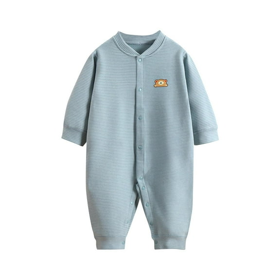 Favoffer Fall Winter Baby Velvet Romper Striped Seamless Onesie Warm Pajamas Girl bodysuit Casual Daily Sleep Home Infant 3-24M