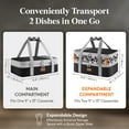 thumbnail image 2 of Lifewit Expandable Insulated Casserole Carrier for Hot or Cold Food, Double Decker Food Bag Lasagna Holder Carry Tote for Potluck Parties/Picnic/Cookouts, Fits 9"x13" Baking Dish, Black-Flowers, 2 of 9