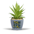 thumbnail image 1 of Yellow Green Flower  Paint Fake Pineapple Flower Pot Vase Mini Decor, 1 of 3