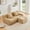 Camel, variant on L-Shaped Teddy Fabric 2-Seat Boneless Sofa, No Assembly Required Curved Armrest, Streamlined Design Ergonomic Design, 32D High Density Sponge for Living Rooms Rest Areas Bedroom (Orange)